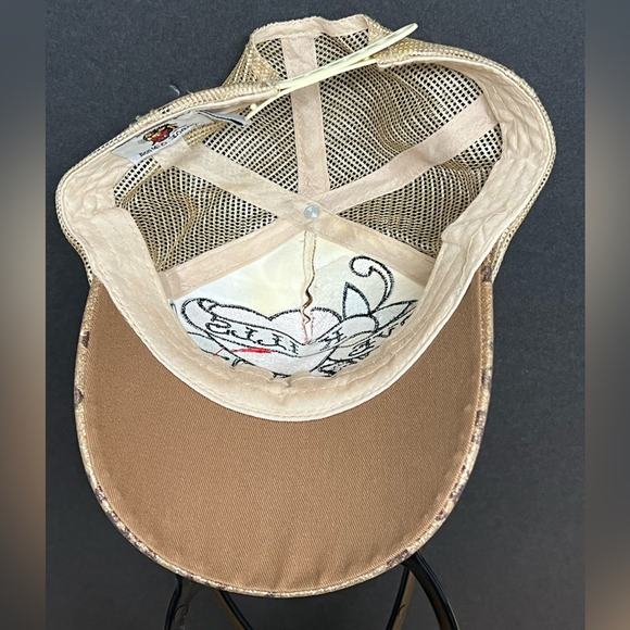 Ed Hardy Snapback Denim Hat Love Kills Slowly Skull & Heart Metallic Gold RARE - Picture 6 of 7